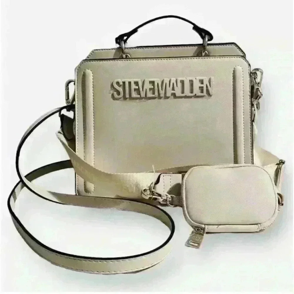 Steve Madden Chalk Bevelyn‎  w/AirPod Case Crossbody Bag Purse Satchel
